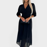 Lengva šilko šifono suknelė elegantiškoms progoms