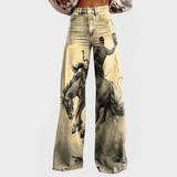 Patogūs platūs džinsai, laisvai krintantys