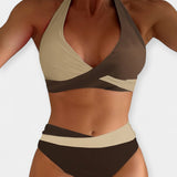 Bikinis sukryžmintu kaklu