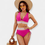 Aukštu liemeniu bikinis su pakietinimais
