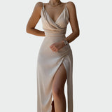Elegantiška suknelė be petnešėlių