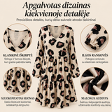 LEONA™ | Leopardo rašto suknelė V formos iškirpte