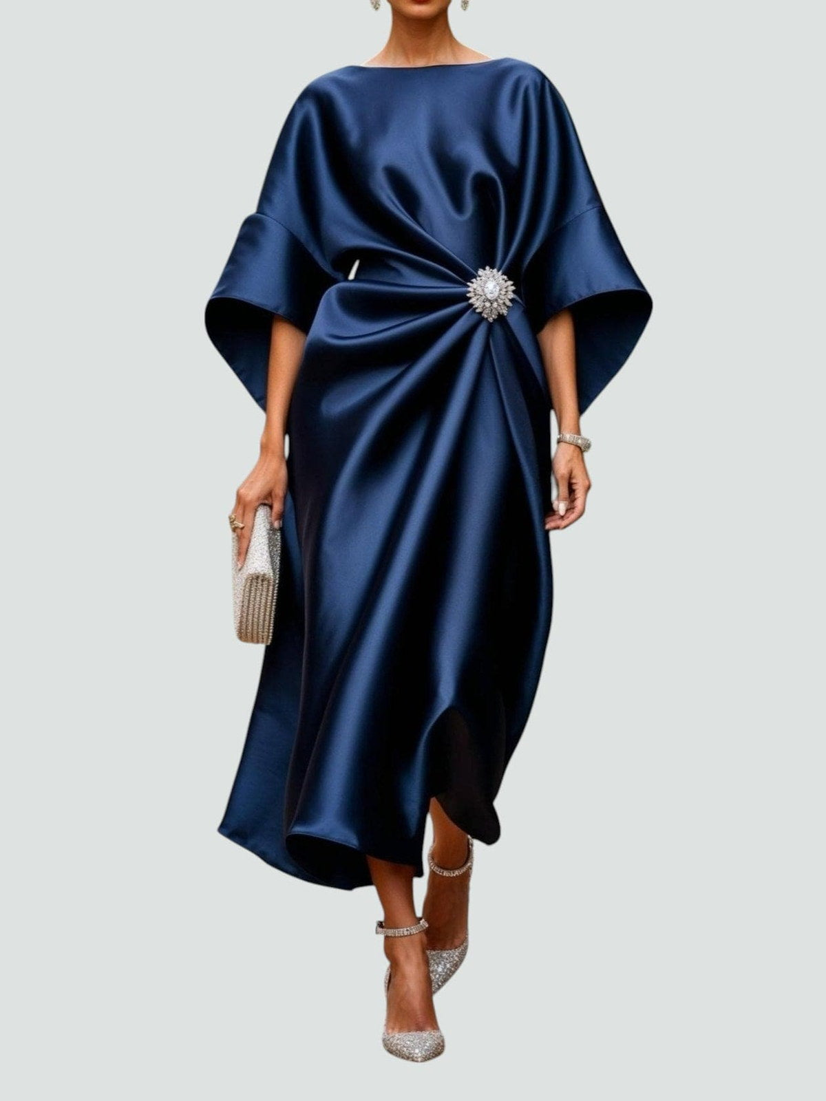 LINA™ elegantiška drapiruota vakarinė suknelė