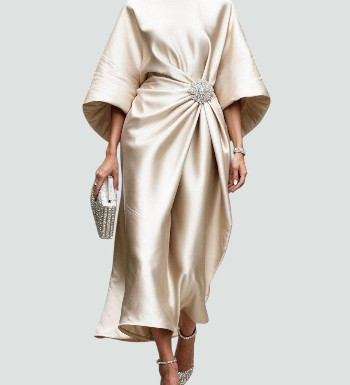 LINA™ elegantiška drapiruota vakarinė suknelė