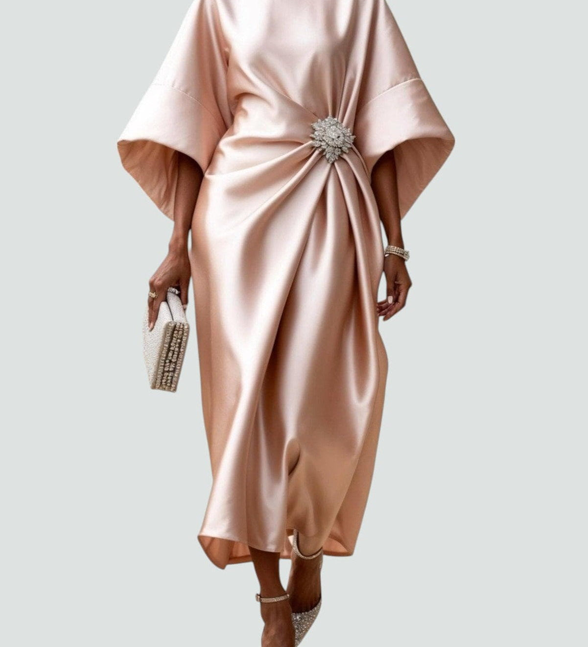 LINA™ elegantiška drapiruota vakarinė suknelė