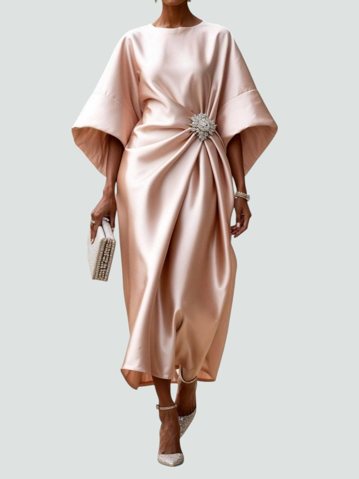 LINA™ elegantiška drapiruota vakarinė suknelė