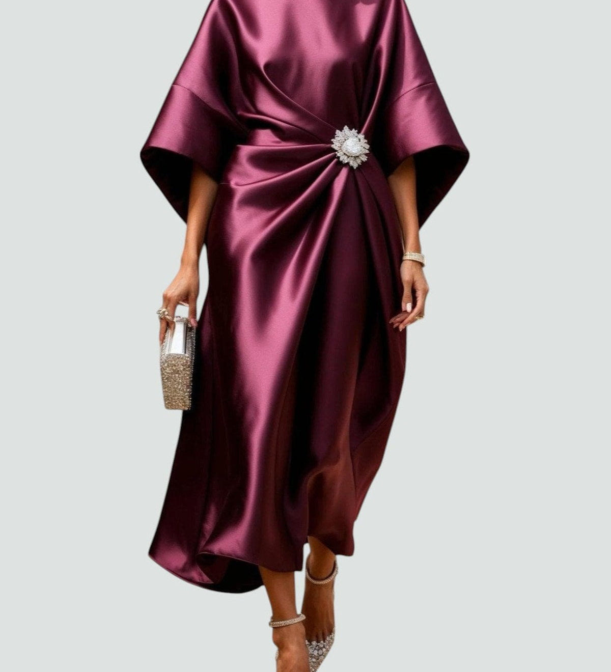 LINA™ elegantiška drapiruota vakarinė suknelė