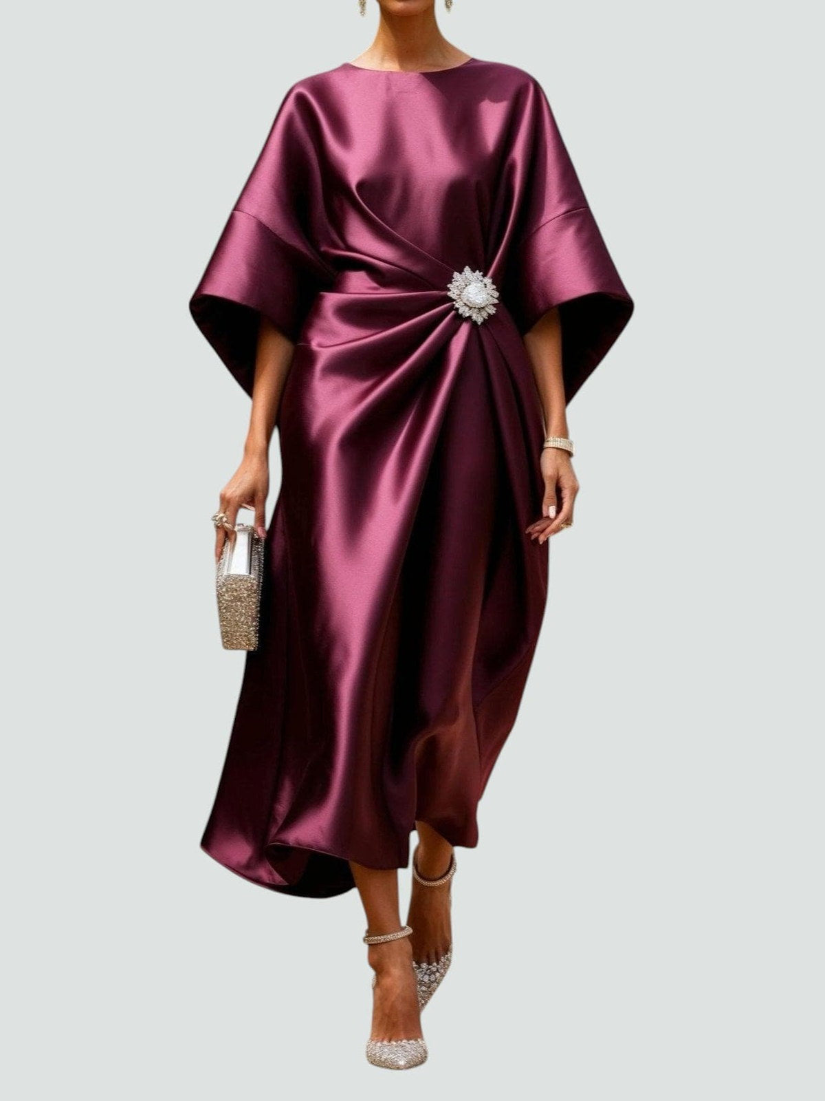 LINA™ elegantiška drapiruota vakarinė suknelė